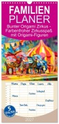 Cover-Bild zum Titel 'Familienplaner 2027 - Bunter Origami Zirkus - Farbenfroher Zirkusspaß mit Origami-Figuren mit 5 Spalten (Wandkalender, 21 x 45 cm) CALVENDO' von 'Anja Frost'