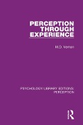 Cover-Bild zum Titel 'Perception Through Experience' von 'M. D. Vernon'