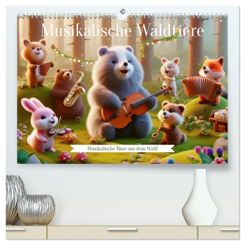 Musikalische Waldtiere (hochwertiger Premium Wandkalender 2025 DIN A2 quer), Kunstdruck in Hochglanz - Paul Michalzik