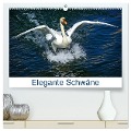 Elegante Schwäne (hochwertiger Premium Wandkalender 2025 DIN A2 quer), Kunstdruck in Hochglanz - Kattobello Kattobello