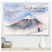 Aquarelle und Haiku von Basho (hochwertiger Premium Wandkalender 2026 DIN A2 quer), Kunstdruck in Hochglanz - Jitka Krause