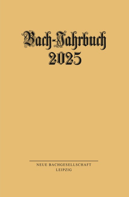 Bach-Jahrbuch 2025 - 