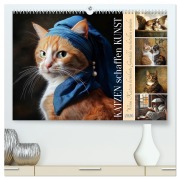 Cover-Bild zum Titel 'Katzen schaffen Kunst (hochwertiger Premium Wandkalender 2026 DIN A2 quer), Kunstdruck in Hochglanz' von 'Sabine Löwer'