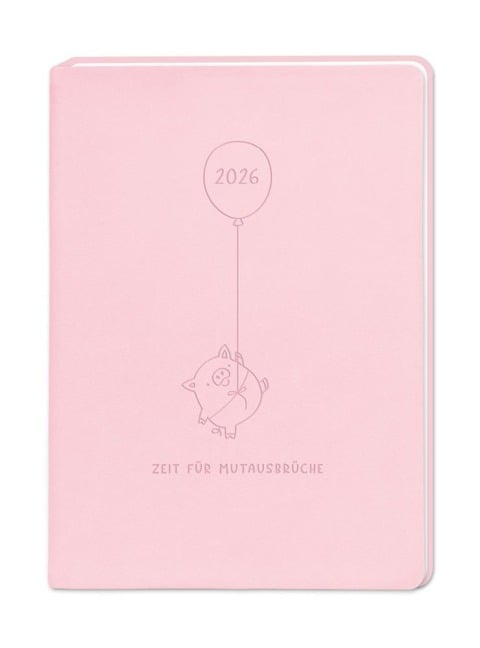 Terminplaner Lederlook 2026 Rosa - 