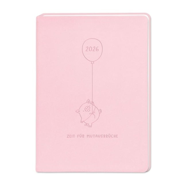 Terminplaner Lederlook 2026 Rosa - 