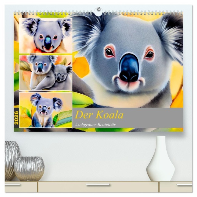 Der Koala 2026. Aschgrauer Beutelbär (hochwertiger Premium Wandkalender 2026 DIN A2 quer), Kunstdruck in Hochglanz - Steffani Lehmann