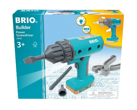 BRIO Builder - 34600 BRIO Builder Akkuschrauber | Entwicklungsförderndes Rollenspiel- & Konstruktionsspielzeug für Kinder ab 3 Jahren - 