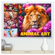 Cover-Bild zum Titel 'Animal Art - Tiere und Blumen (hochwertiger Premium Wandkalender 2026 DIN A2 quer), Kunstdruck in Hochglanz' von 'Dirk Meutzner'