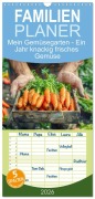 Familienplaner 2026 - Mein Gemüsegarten - Ein Jahr knackig frisches Gemüse mit 5 Spalten (Wandkalender, 21 x 45 cm) CALVENDO - Anja Frost