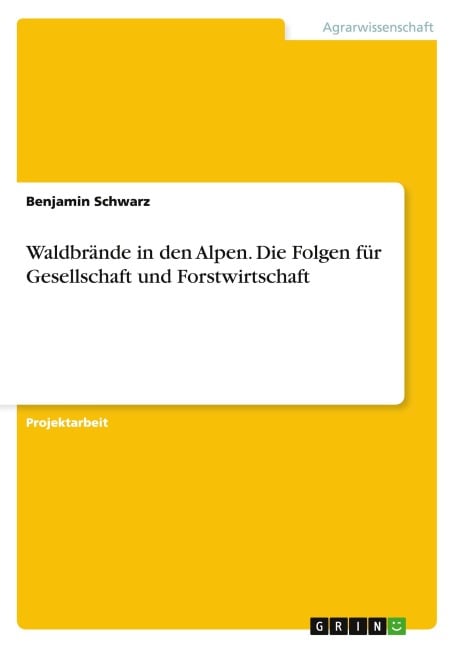 Waldbrände in den Alpen. Die Folgen für Gesellschaft und Forstwirtschaft - Benjamin Schwarz