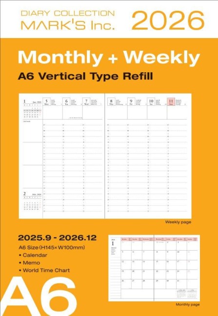 MARK'S 2025/26 Refill, Taschenkalender, A6 - 