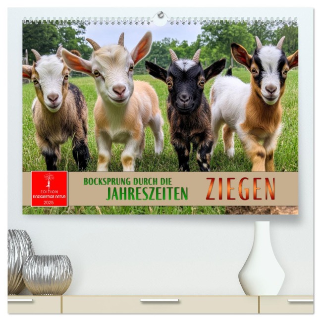 Ziegen - Bocksprung durch das Jahr (hochwertiger Premium Wandkalender 2025 DIN A2 quer), Kunstdruck in Hochglanz - Peter Roder