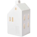 Cover-Bild zum Titel 'Haus Schrägdach Porzellan mit LED weiß 13x6x7cm' von ''
