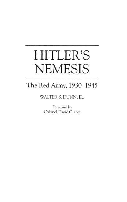 Hitler's Nemesis - Walter Dunn