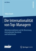 Cover-Bild zum Titel 'Die Internationalität von Top-Managern' von 'Tobias Dauth'