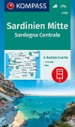 KOMPASS Wanderkarten-Set 2498 Sardinien Mitte, Sardegna Centrale (4 Karten) 1:50.000 - 