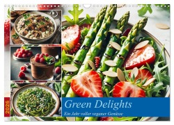 Cover-Bild zum Titel 'Green Delights - Ein Jahr voller veganer Genüsse (Wandkalender 2026 DIN A3 quer), CALVENDO Monatskalender' von 'Claudia Schimmack'
