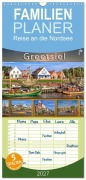 Cover-Bild zum Titel 'Familienplaner 2027 - Reise an die Nordsee - Greetsiel mit 5 Spalten (Wandkalender, 21 x 45 cm) CALVENDO' von 'Peter Roder'