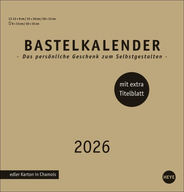 Premium-Bastelkalender gold mittel 2026 - 