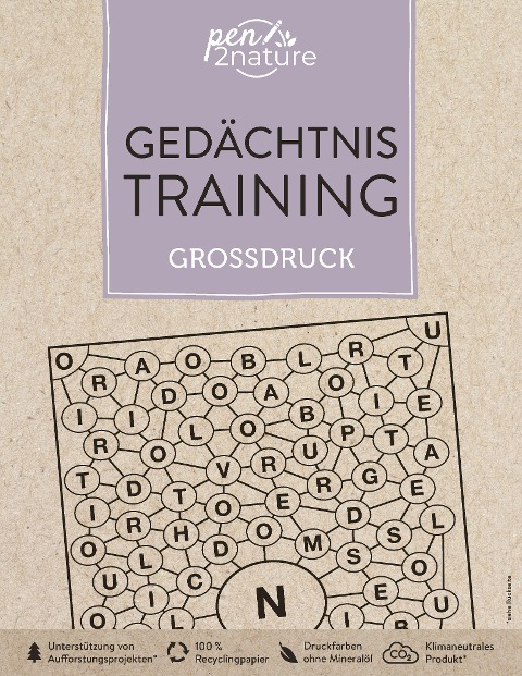 Gedächtnistraining Großdruck. Bunter Rätselmix in Großschrift - Pen2nature