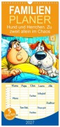 Cover-Bild zum Titel 'Familienplaner 2027 - Hund und Herrchen. Zu zweit allein im Chaos mit 5 Spalten (Wandkalender, 21 x 45 cm) CALVENDO' von 'Rose Hurley'