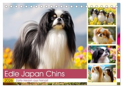 Edle Japan Chins. Zarte Herzen aus Fernost (Tischkalender 2026 DIN A5 quer), CALVENDO Monatskalender - Rose Hurley