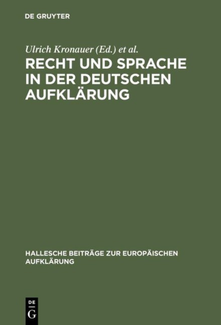 Recht und Sprache in der deutschen Aufklärung -