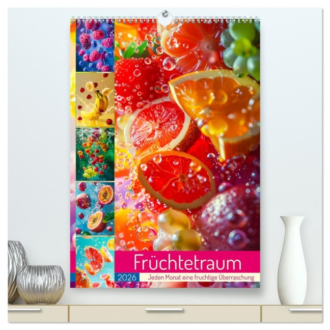 Früchtetraum - Jeden Monat eine fruchtige Überraschung (hochwertiger Premium Wandkalender 2026 DIN A2 hoch), Kunstdruck in Hochglanz - Dirk Meutzner