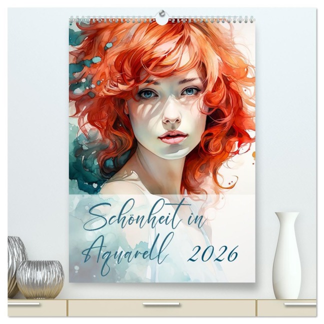 Schönheit in Aquarell (hochwertiger Premium Wandkalender 2026 DIN A2 hoch), Kunstdruck in Hochglanz - Alle Bee