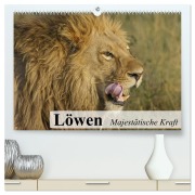 Cover-Bild zum Titel 'Löwen. Majestätische Kraft (hochwertiger Premium Wandkalender 2026 DIN A2 quer), Kunstdruck in Hochglanz' von 'Elisabeth Stanzer'