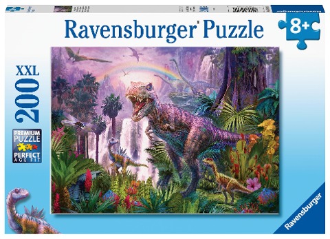 Ravensburger Kinderpuzzle - 12892 Dinosaurierland - Dino-Puzzle für Kinder ab 8 Jahren, mit 200 Teilen im XXL-Format - 