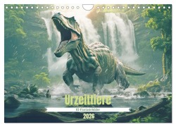 Cover-Bild zum Titel 'Urzeittiere - KI-Fantasiebilder (Wandkalender 2026 DIN A4 quer), CALVENDO Monatskalender' von 'Liselotte Brunner-Klaus'