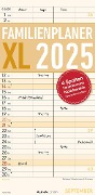 Familienplaner XL 2025 mit 4 Spalten - Familien-Timer 22x45 cm - Offset-Papier - mit Ferienterminen - Wand-Planer - Familienkalender - Alpha Edition - 