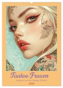 Cover-Bild zum Titel 'Taatoo Frauen - Inspiriert von der Manga-Ästhetik (Wandkalender 2026 DIN A2 hoch), CALVENDO Monatskalender' von 'Liselotte Brunner-Klaus'
