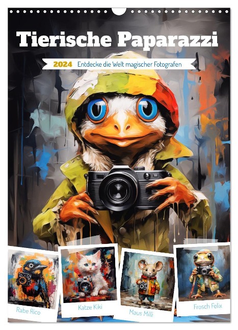 Tierische Paparazzi (Wandkalender 2024 DIN A3 hoch), CALVENDO Monatskalender - Digitaldreamweaver Simone Hug