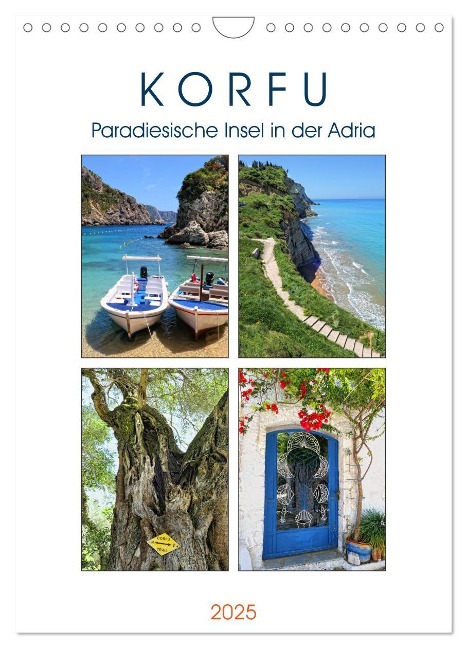 Korfu - Paradiesische Insel in der Adria (Wandkalender 2025 DIN A4 hoch), CALVENDO Monatskalender - Anja Frost