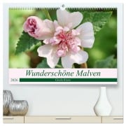 Cover-Bild zum Titel 'Wunderschöne Malven (hochwertiger Premium Wandkalender 2026 DIN A2 quer), Kunstdruck in Hochglanz' von 'Gisela Kruse'