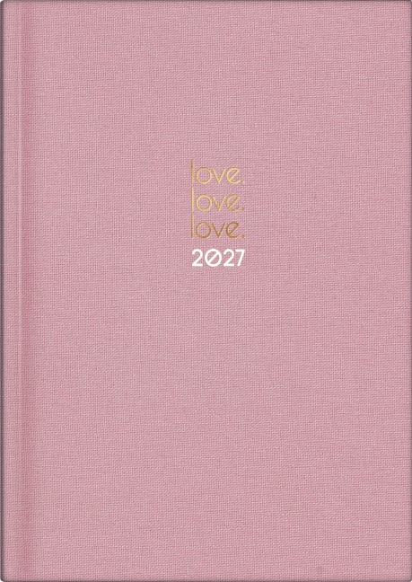 rido/idé 7021503907 Buchkalender Premium Young Line 2027 "Love" A5, Textil - 