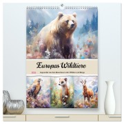 Europas Wildtiere. Aquarelle von den Bewohnern der Wälder und Berge (hochwertiger Premium Wandkalender 2026 DIN A2 hoch), Kunstdruck in Hochglanz - Rose Hurley