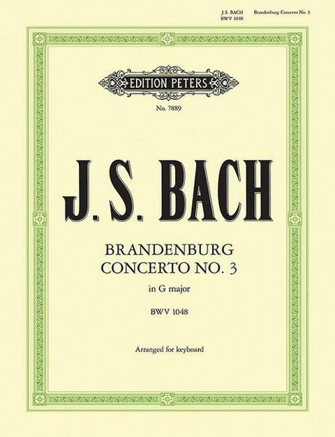 Brandenburg Concerto No. 3 in G Bwv 1048 (Arranged for Piano) - Johann Sebastian Bach, Thomas A Johnson
