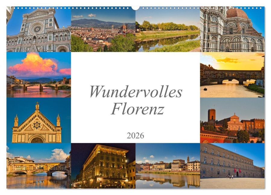 Wundervolles Florenz (Wandkalender 2026 DIN A2 quer), CALVENDO Monatskalender - Jessica Meisenzahl