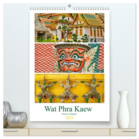 Wat Phra Kaew - Tempel in Bangkok (hochwertiger Premium Wandkalender 2024 DIN A2 hoch), Kunstdruck in Hochglanz - Nina Schwarze