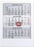 3-Monats-Tischaufsteller 2024 weiß - Tisch-Kalender 12x16 cm - Büro-Kalender - mit Datumsschieber - Alpha Edition - 