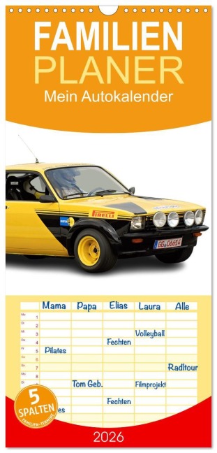 Familienplaner 2026 - Mein Autokalender mit 5 Spalten (Wandkalender, 21 x 45 cm) CALVENDO - Insideportugal Insideportugal