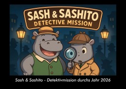 Cover-Bild zum Titel 'Sash & Sashito - Detektivmission durchs Jahr 2026 Fotokalender DIN A3' von 'Kevin Heber, Tobias Schmitt'