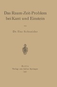 Cover-Bild zum Titel 'Das Raum-Zeit-Problem bei Kant und Einstein' von 'Ilse Schneider'