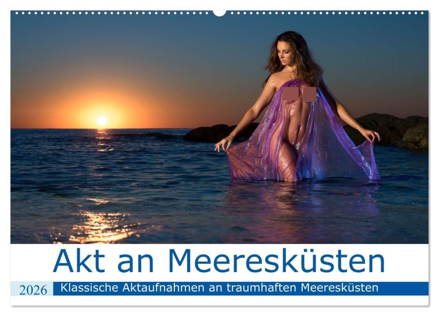 Akt an wilden Meeresküsten (Wandkalender 2026 DIN A2 quer), CALVENDO Monatskalender - Martin Zurmühle
