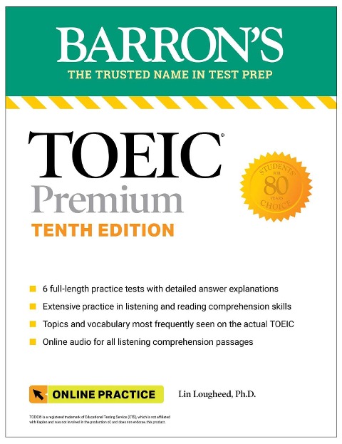 TOEIC Premium: 6 Practice Tests + Online Audio - Lin Lougheed