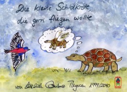 Cover-Bild zum Titel 'Die kleine Schildkröte, die gern fliegen wollte' von 'Michèle Combaz Thyssen'