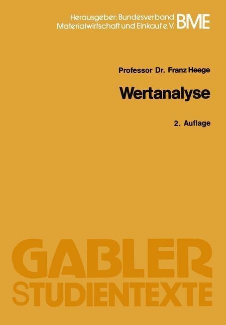 Wertanalyse - Franz Heege